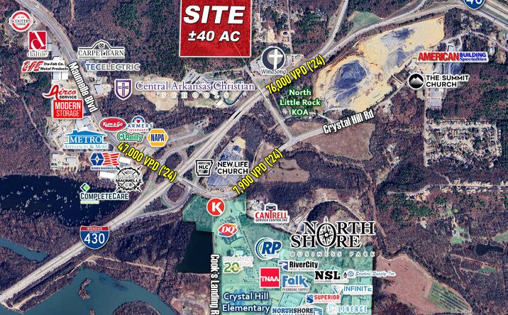 Pictures of Land property located at 40± Acres, Bridgeway Rd, North Little Rock, AR 72114 for sales - image #1