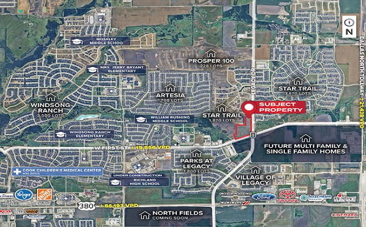 Pictures of Land property located at NWC Legacy Dr & First St, Prosper, TX 75078 for sales - image #1