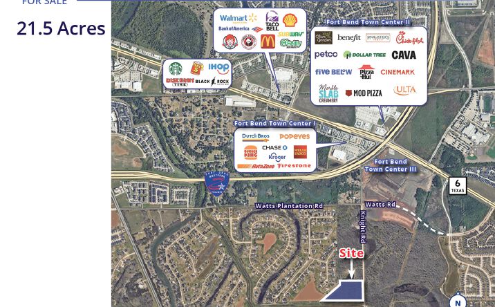 Pictures of Land, Mixed Use property located at 21.5 Acres on Knight Rd, Missouri City, TX 77459 for sales - image #1