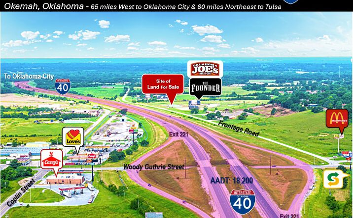Pictures of Land property located at 720 W Frontage Road, Okemah, OK 74859 for sales - image #1
