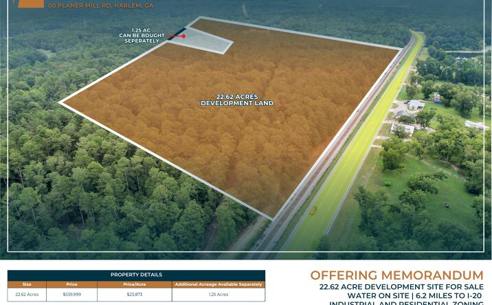 Pictures of Land property located at Planner Mill Rd, Harlem, GA 30814 for sales - image #1