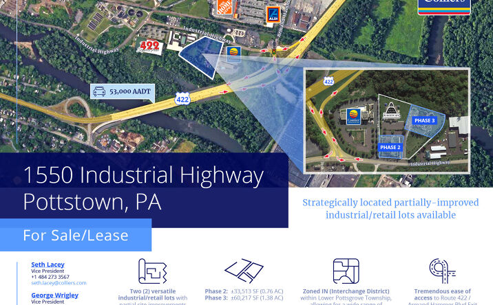 Pictures of Industrial, Retail property located at 1550 Industrial Hwy, Pottstown, PA 19464 for sales - image #1