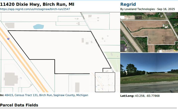 Pictures of Land property located at 11420 Dixie Hwy  Birch Run MI, Birch Run Township, MI 48420 for sales - image #1