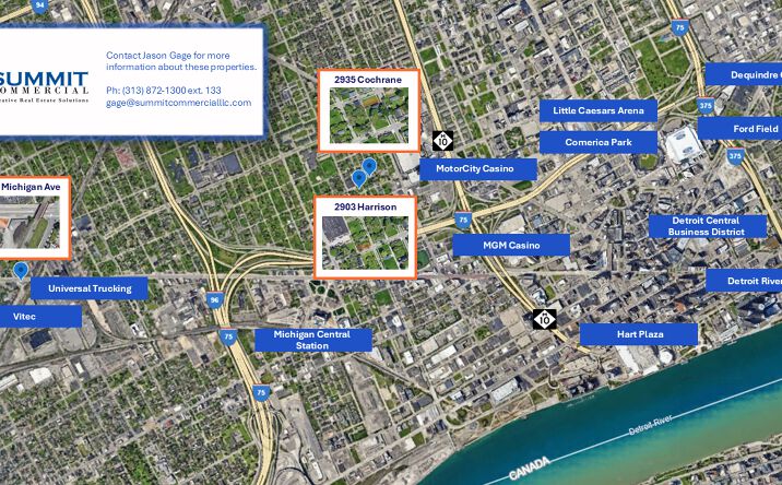Pictures of Land property located at 2935 Cochrane St – R2, Detroit, MI 48216, 2903 Harrison – R2, Detroit, MI 48216, 4353 Michigan Ave – M4, Detroit, MI 48216 for sales - image #1