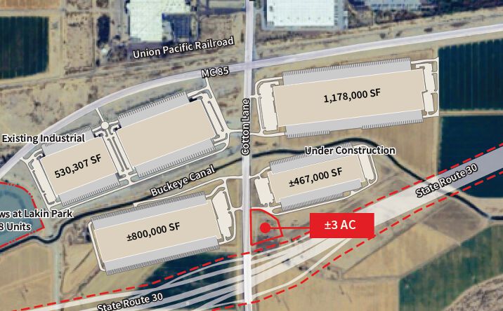Pictures of Land property located at SEC Cotton Ln & Buckeye Canal, Goodyear, AZ 85338 for sales - image #1