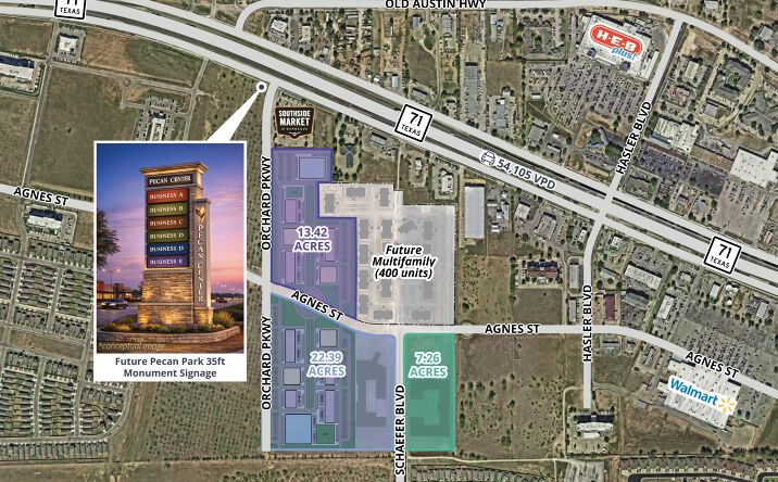 Pictures of Hospitality, Land, Office, Retail, Senior Living property located at S. Schaefer Blvd & Agnes St, Bastrop, TX 78602 for sales - image #1