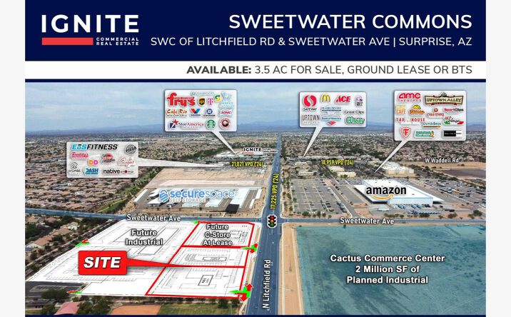 Pictures of Land, Retail property located at SWC of Litchfield Rd. & Sweetwater Ave, Surprise, AZ 85379 for sales - image #1