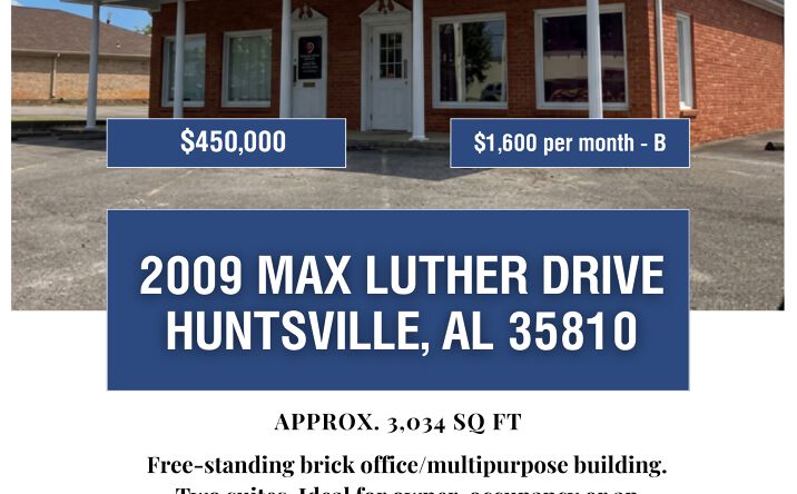 Pictures of Office, Retail property located at 2009 Max Luther Dr NW, Huntsville, AL 35810 for sales - image #1