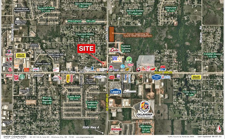 Pictures of Retail, Land property located at NWQ E State Hwy 152 & Sara Rd, Mustang, OK 73064 for sales - image #1