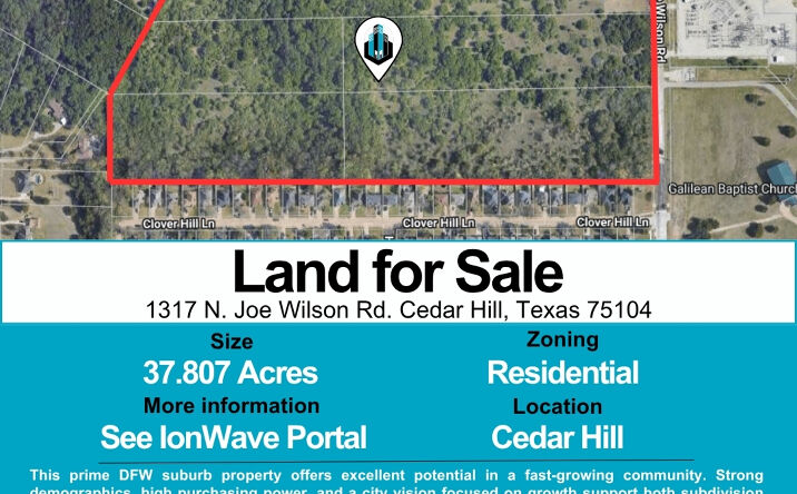 Pictures of Land property located at 1317 N Joe Wilson Rd, Cedar Hill, TX 75104 for sales - image #1