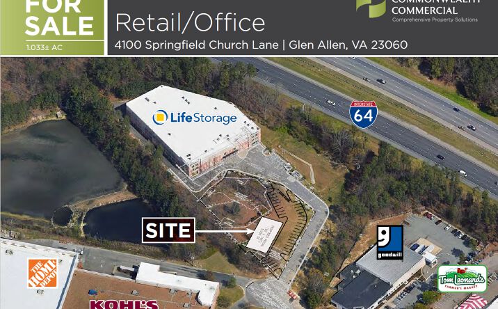 Pictures of Land, Office, Retail property located at 4100 Springfield Church Ln, Glen Allen, VA 23060 for sales - image #1