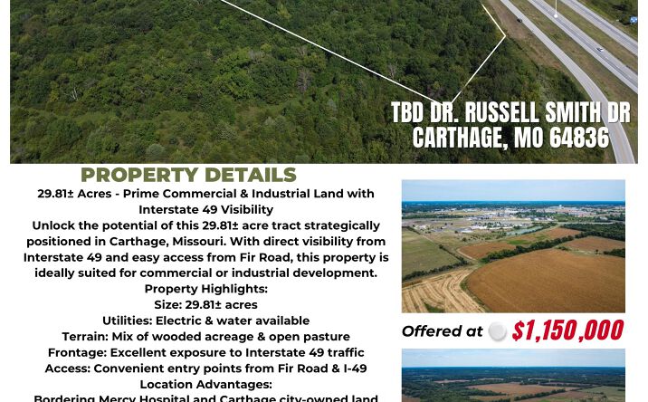 Pictures of Land property located at TBD Dr Russell Smith Dr, Carthage, MO 64836 for sales - image #1