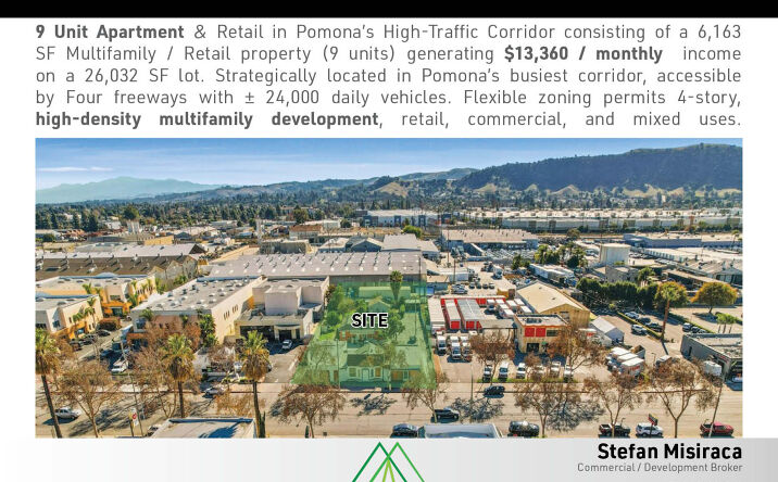 Pictures of Retail, Multifamily, Mixed Use property located at 1476 W Holt Ave, Pomona, CA 91768 for sales - image #1