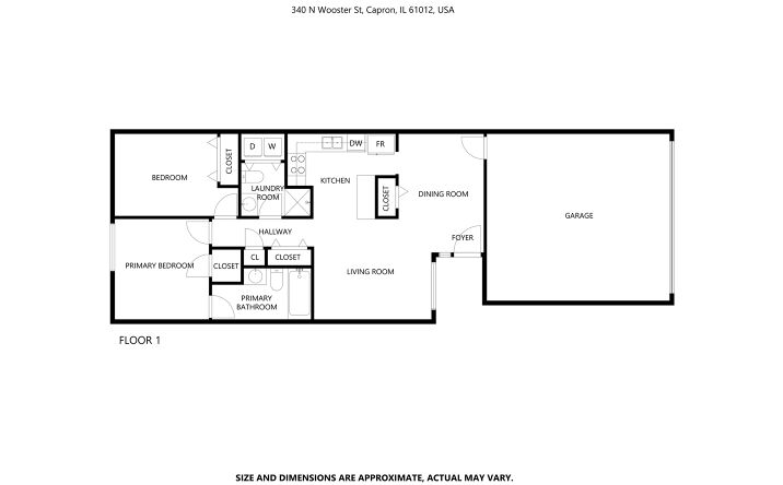 Pictures of Multifamily property located at 340 N Wooster Street, Capron, IL 61012 for sales - image #1