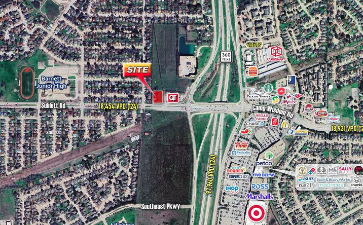 Pictures of Land property located at NWQ of TX-360 & Sublett Rd, Arlington, TX 76018 for sales - image #1
