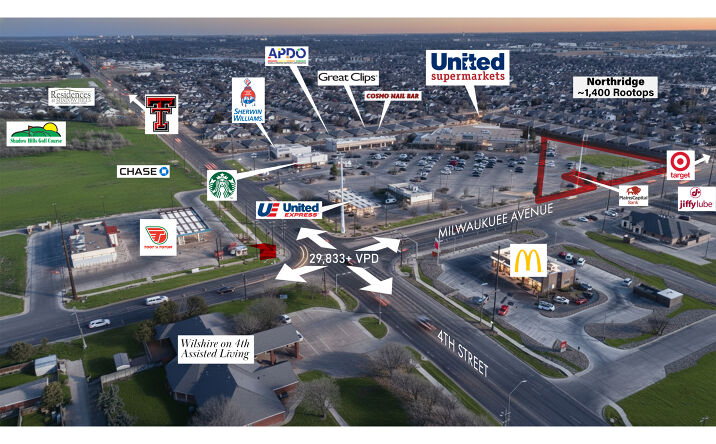 Pictures of Land, Retail property located at 4th & Milwaukee Avenue, Lubbock, TX 79416 for sales - image #1