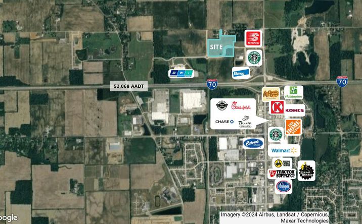 Pictures of Land property located at NWQ I-70 & SR 9, Greenfield, IN 46140 for sales - image #1