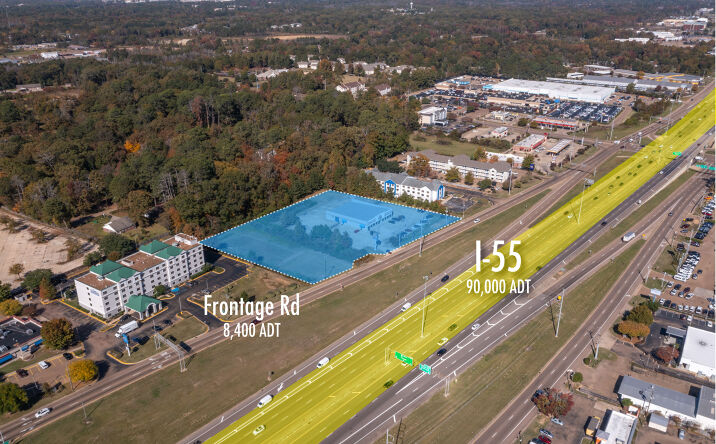 Pictures of Industrial, Land, Office, Retail property located at 5719 I-55 S Frontage Rd, Jackson, MS 39206 for sales - image #1
