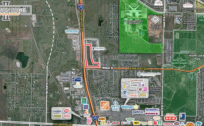 Pictures of Land property located at NEC - I-35 & Windsor Dr, Denton, TX 76210 for sales - image #1