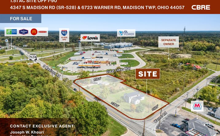 Pictures of Land property located at 4347 S Madison Rd & 6723 Warner Rd, Madison, OH 44057 for sales - image #1