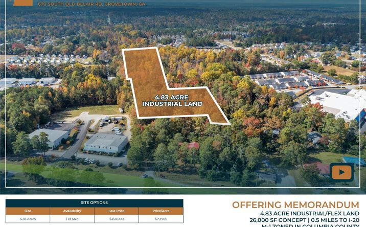 Pictures of Land property located at 670 S Old Belair Rd, Grovetown, GA 30813 for sales - image #1