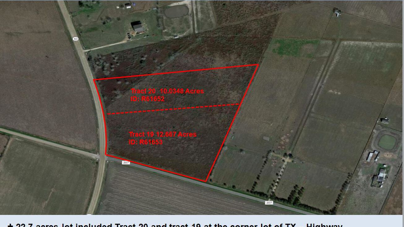 CR 207 & S.H 60, East Bernard, TX 77435 Land for Sale Corner Lot of