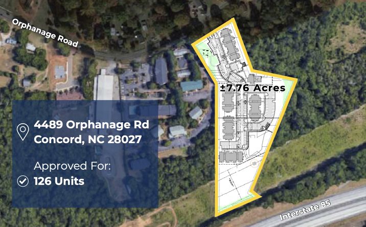 Pictures of Land, Multifamily property located at 4489 Orphanage Rd, Concord, NC 28027 for sales - image #1