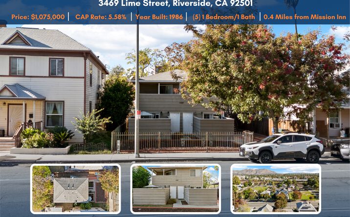 Pictures of Multifamily property located at 3469 Lime St, Riverside, CA 92501 for sales - image #1