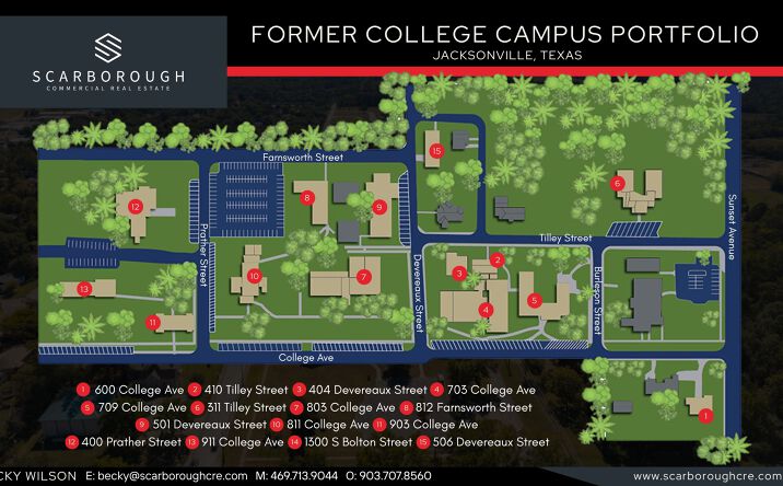 Pictures of Multifamily, Office, Industrial, Mixed Use, Special Purpose property located at 600 College Ave, Jacksonville, TX 75766, 410 Tilly Street, Jacksonville, TX 75766, 404 Devereaux St, Jacksonville, TX 75766, 709 College Ave, Jacksonville, TX 75766, 703 College Ave, Jacksonville, TX 75766, 311 Tilly Street,, Jacksonville, TX 75766, 803 College Ave, Jacksonville, TX 75766, 812 Farnsworth St, Jacksonville, TX 75766, 501 Devereaux St, Jacksonville, TX 75766, 811 College Ave, Jacksonville, TX 75766, 903 College Ave, Jacksonville, TX 75766, 400 Prather St, Jacksonville, TX 75766, 911 College Ave, Jacksonville, TX 75766, 506 Devereaux St, Jacksonville, TX 75766 for sales - image #1