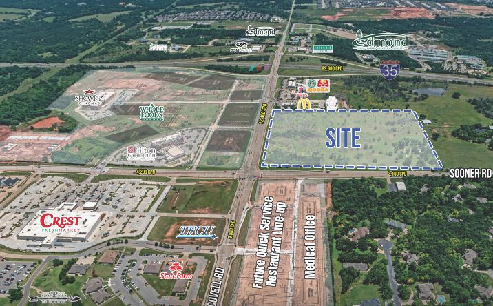 Pictures of Land property located at E Covell & Sooner Rd, Edmond, OK 73034 for sales - image #1