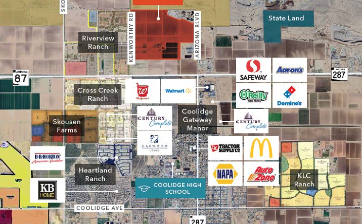 Pictures of Land property located at Kenworthy Rd, Coolidge, AZ 85128 for sales - image #1