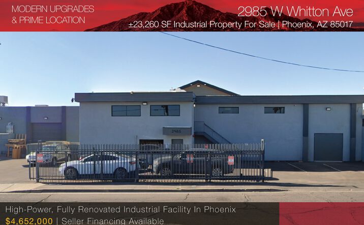Pictures of Industrial, Special Purpose property located at 2985 W Whitton Ave, Phoenix, AZ 85017 for sales - image #1