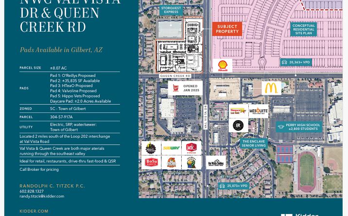 Pictures of Land, Retail property located at NWC Val Vista and Queen Creek, Gilbert, AZ 85297 for sales - image #1