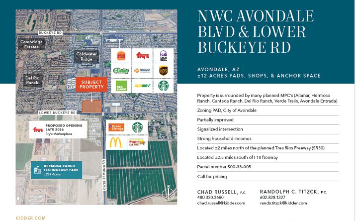 Pictures of Land, Retail property located at NWC Avondale Blvd & Lower Buckeye Rd, Avondale, AZ, Avondale, AZ 85323 for sales - image #1