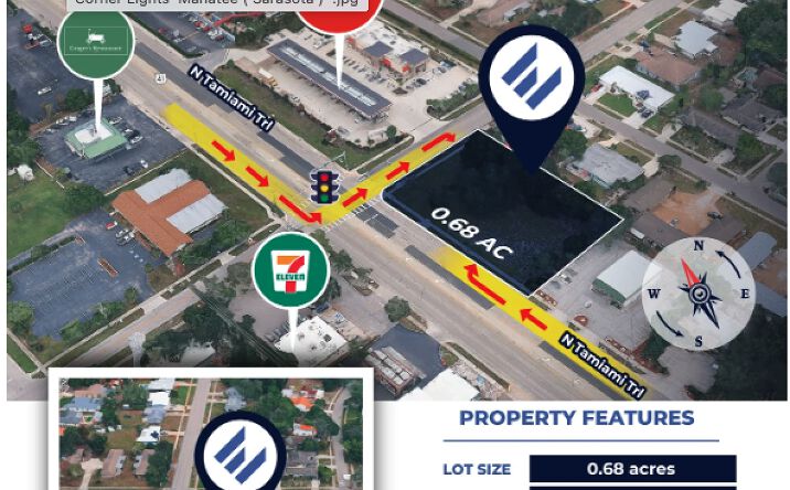 Pictures of Land property located at 7305 N Tamiami Trl, Sarasota, FL 34243 for sales - image #1