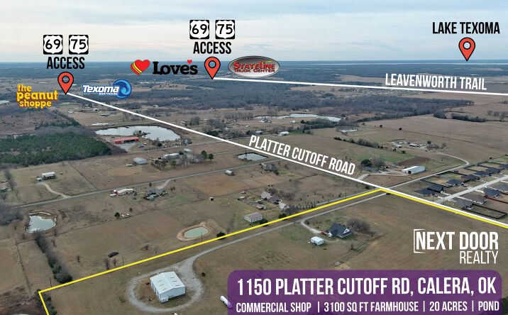 Pictures of Land property located at 1150 Platter Cutoff Rd, Calera, OK 74730 for sales - image #1