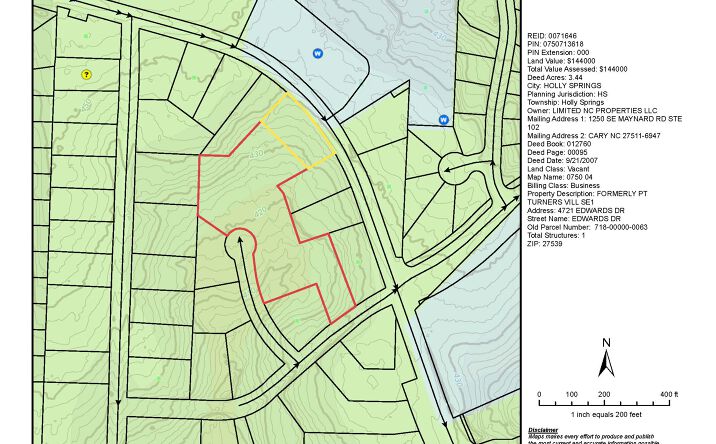 Pictures of Land property located at 4721 Edwards Dr, Apex, NC 27539 for sales - image #1
