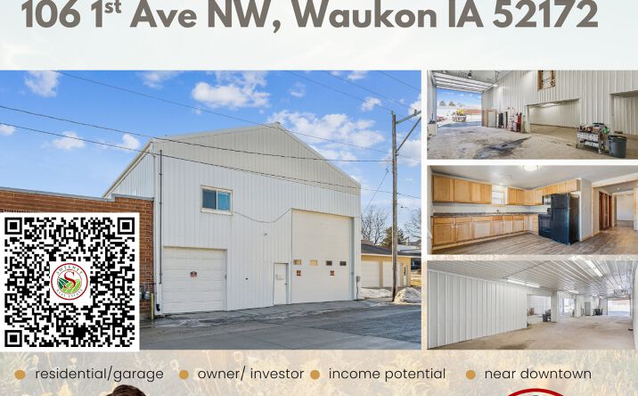 Pictures of Industrial, Mixed Use, Multifamily, Office, Retail property located at 106 1st Ave NW, Waukon, IA 52172 for sales - image #1