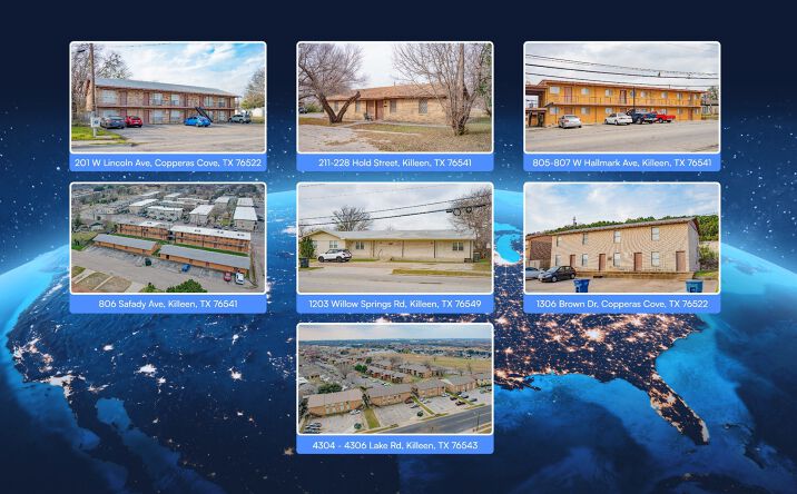 Pictures of Multifamily property located at 201 W Lincoln Ave, Copperas Cove, TX 76522, 211 Hold St, Killeen, TX 76541, 805 W Hallmark Ave, Killeen, TX 76541, 806 Safady Ave, Killeen, TX 76541, 1203 Willow Springs Rd, Killeen, TX 76549, 1306 Brown Dr, Copperas Cove, TX 76522, 4304-4306 Lake Rd, Killeen, TX 76543 for sales - image #1