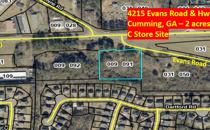 Pictures of Land property located at 4215 Evans Rd, Cumming, GA 30040 for sales - image #1