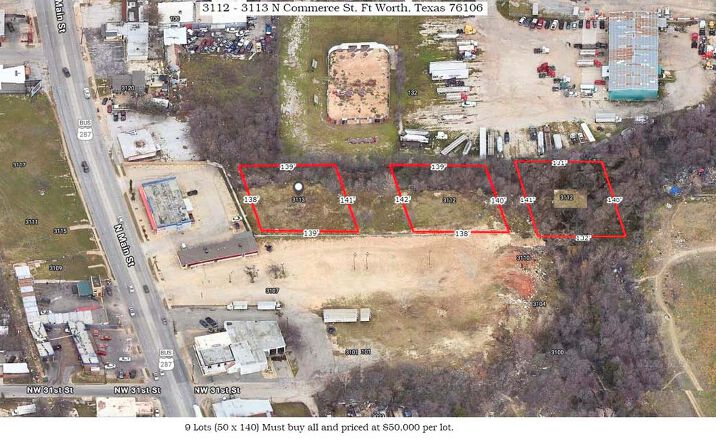 Pictures of Land property located at 3112-3113 North Commerce Street, Fort Worth, TX 76106 for sales - image #1