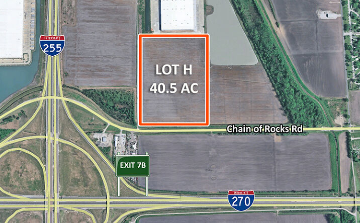 Pictures of Land property located at Gateway Commerce Center Dr S & E Chain of Rocks Rd, Edwardsville, IL 62025 for sales - image #1