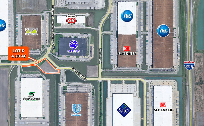 Pictures of Land property located at Gateway Commerce Center Dr E and Inner Park Dr, Edwardsville, IL 62025 for sales - image #1