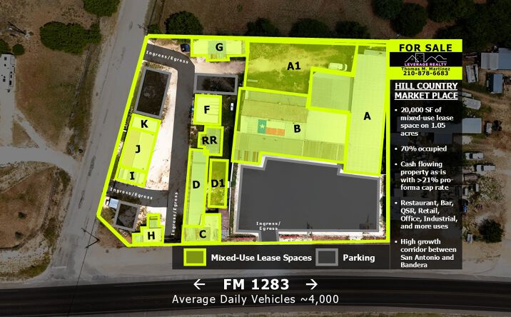 Pictures of Industrial, Mixed Use, Office, Retail, Special Purpose property located at 4951 FM1283, Lakehills, TX 78063 for sales - image #1