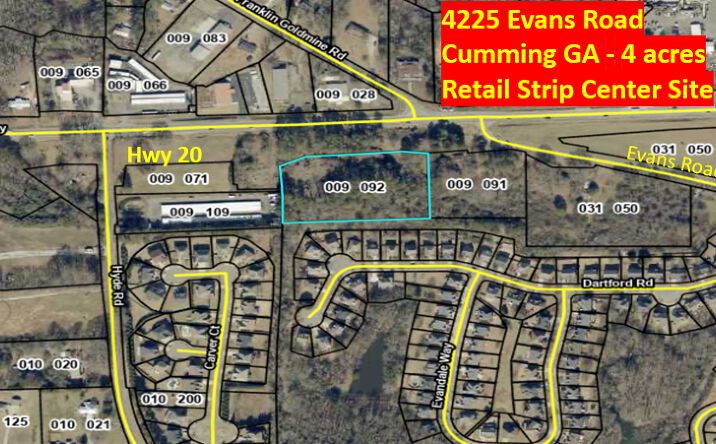 Pictures of Land property located at 4225 Evans Rd, Cumming, GA 30040 for sales - image #1