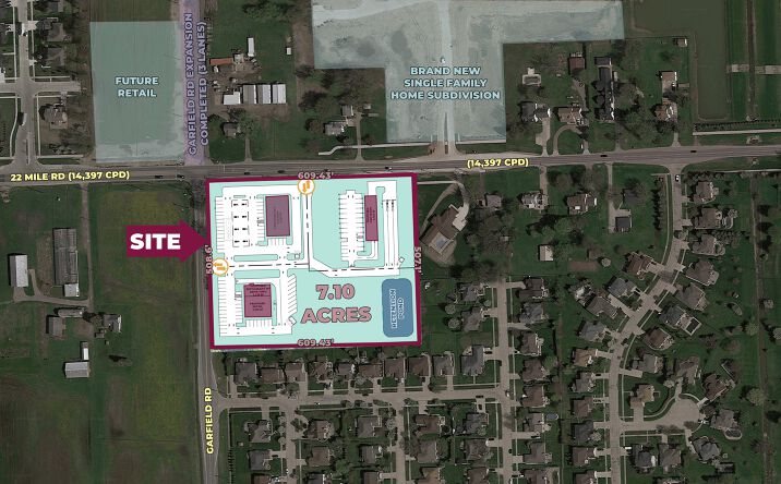 Pictures of Land property located at Garfield Rd & 22 Mile Rd Se Corner, Macomb, MI 48044 for sales - image #1