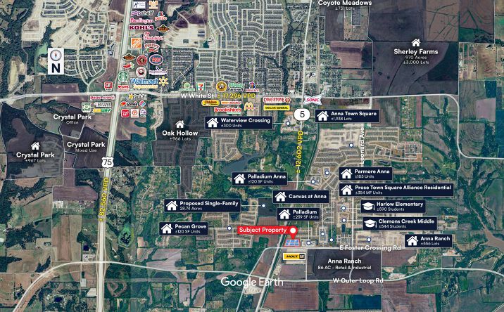 Pictures of Land, Mixed Use, Retail property located at NEC Hwy 5 & E Foster Crossing Rd, Anna, TX 75454 for sales - image #1
