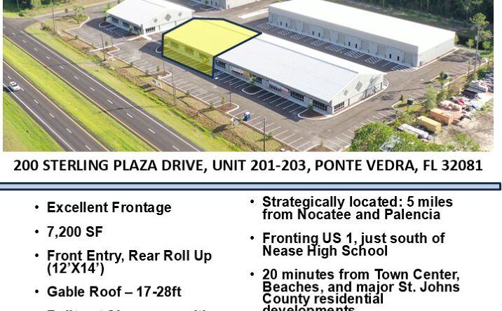 Pictures of Retail, Office, Industrial, Mixed Use property located at 200 Sterling Plaza Drive, Unit 201-203, Ponte Vedra, FL 32081 for sales - image #1