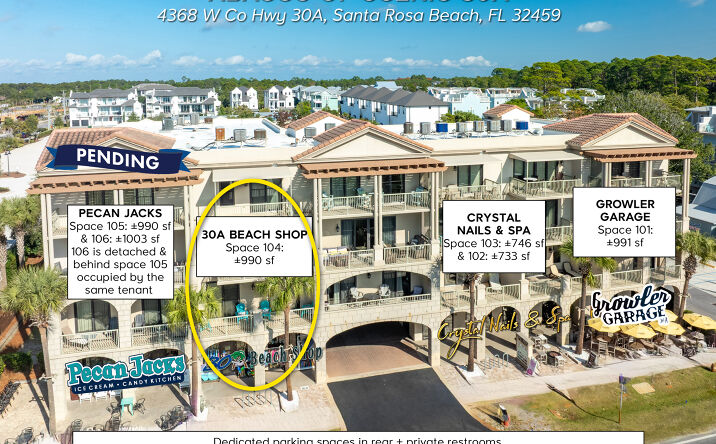 Pictures of Retail property located at 4368 W County Hwy 30A 104, Santa Rosa Beach, FL 32459 for sales - image #1