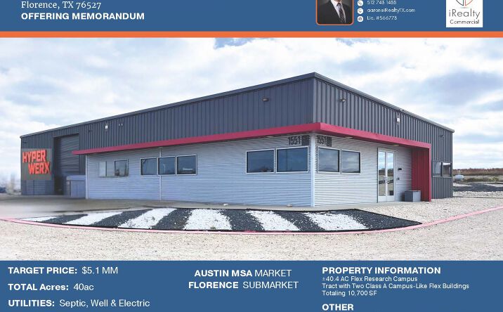 Pictures of Industrial, Land, Mixed Use, Special Purpose property located at 1551 County Road 221, Florence, TX 76527 for sales - image #1